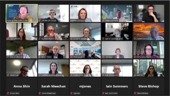 Screenshot of video call showing April 2022 Forum participants.