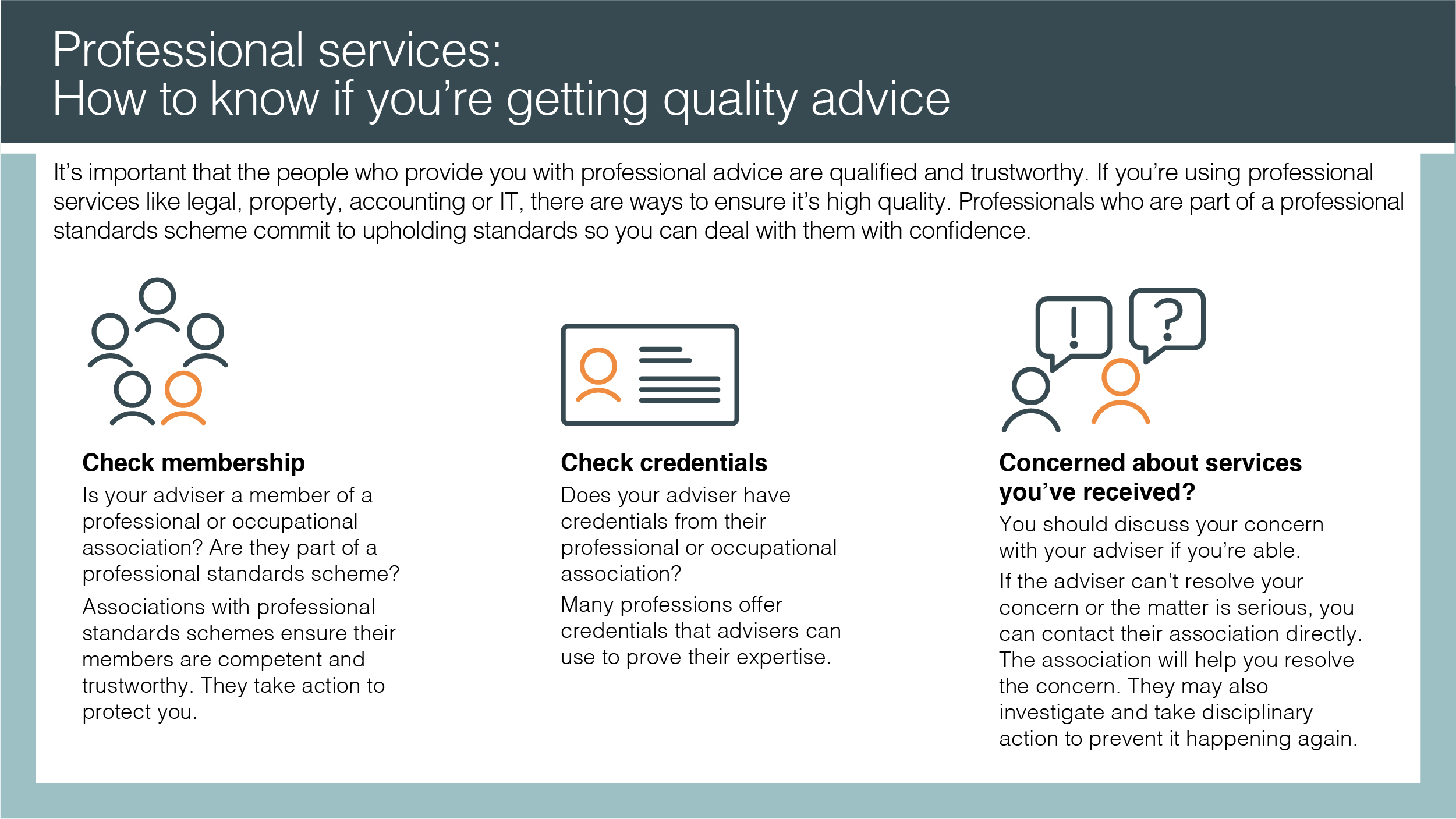 Professional services How to know if you are getting quality advice